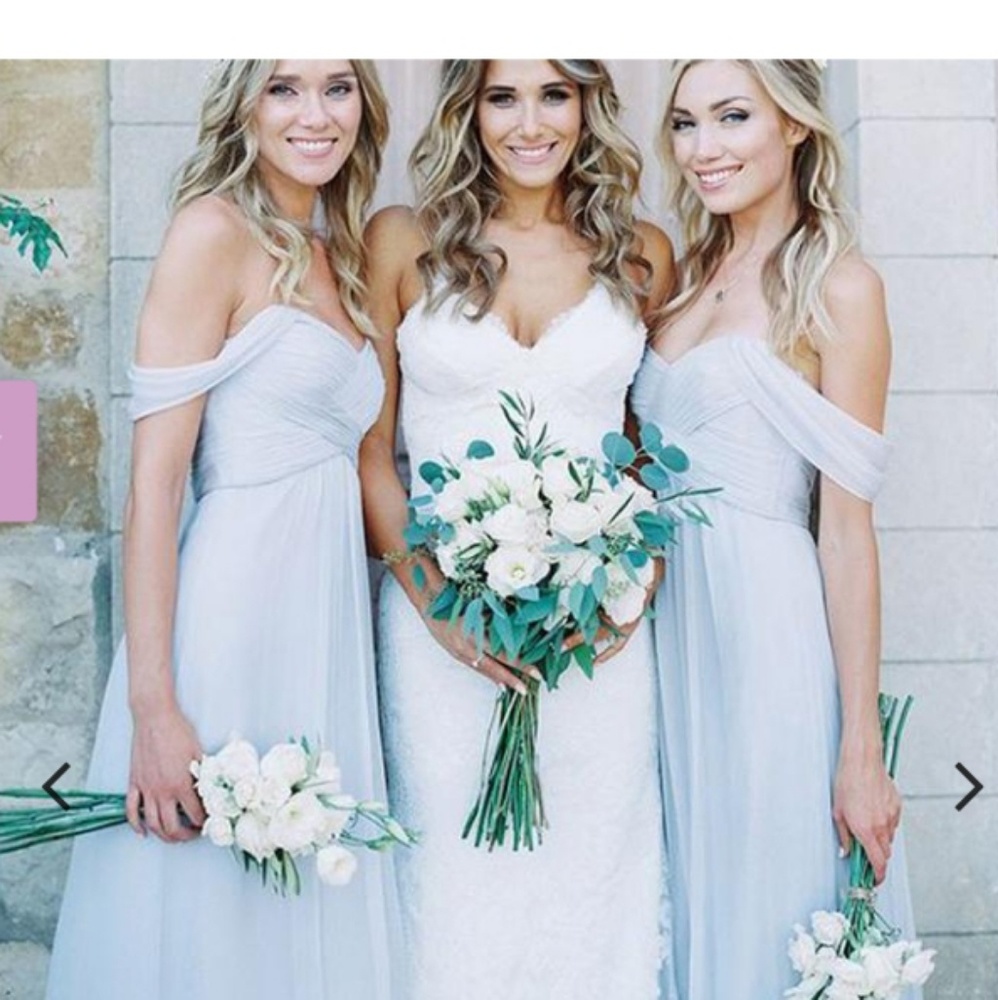 Ice Blue Sleeveless Mismatched Bridesmaid Dresses main image 1